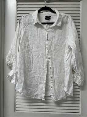 JONES &Co.✨Classic White Linen Button-Up Shirt✨XL